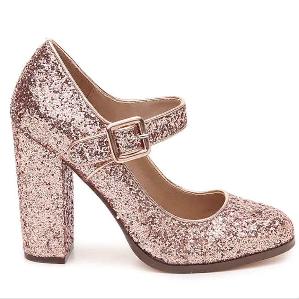 Mix No. 6 Rose Gold Glitter Pumps